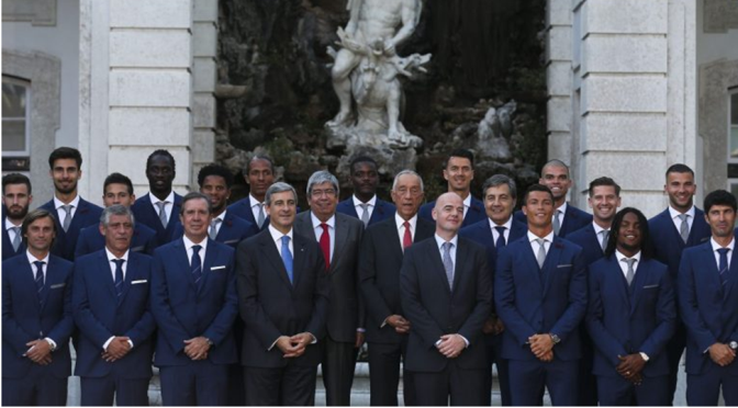 Presidente da República dá afeto aos jogadores da seleção nacional antes da partida para o Euro 2016