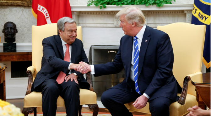 Donald Trump elogia Guterres. “Você tem feito um trabalho realmente muito espectacular”
