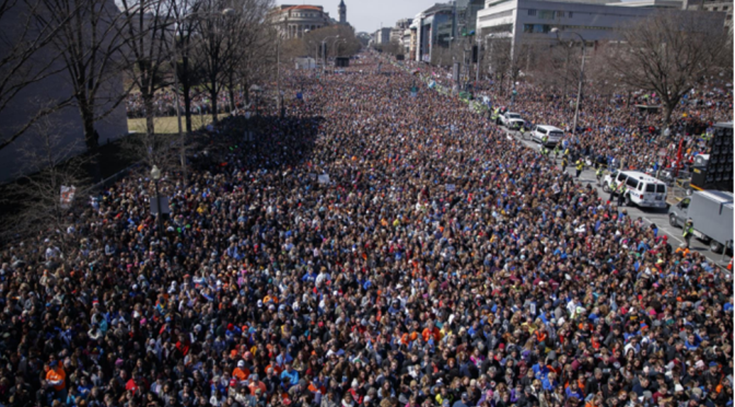 Centenas de milhares de pessoas marcharam nos Estados Unidos, por maior controlo sobre a aquisição e posse de armas